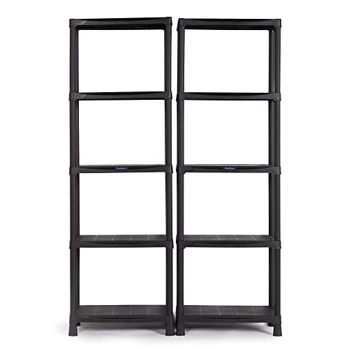 VonHaus 5 Tier Plastic Shelving Unit Pack of 2
