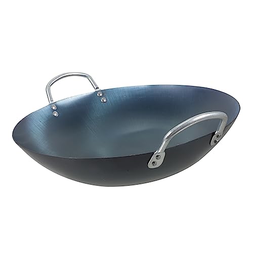 Wok de hierro azul grueso Ciieeo antiadherente redondo miniatura 1