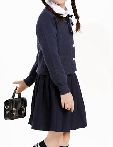 Girls Cardigan Sweater School Uniforms Toddler Long Sleeve Button Knit Solid Sweaters Tops4