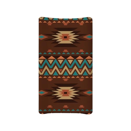 Image of Zanxiantu Aztec Tribal Baby Changing Pad Cover Infant Newborn Changing Table Covers Boys Girls Diaper Table Change Mat Sheet Cover Soft Washable Stretchy