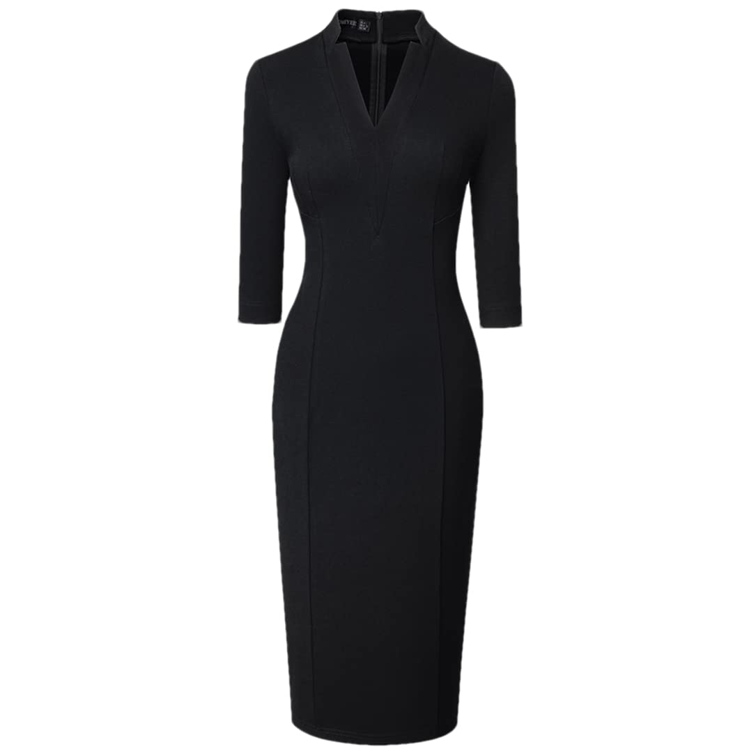 Adhdyuud Vestido elegante para mujer, vestido formal de oficina elegante, vestido de lápiz