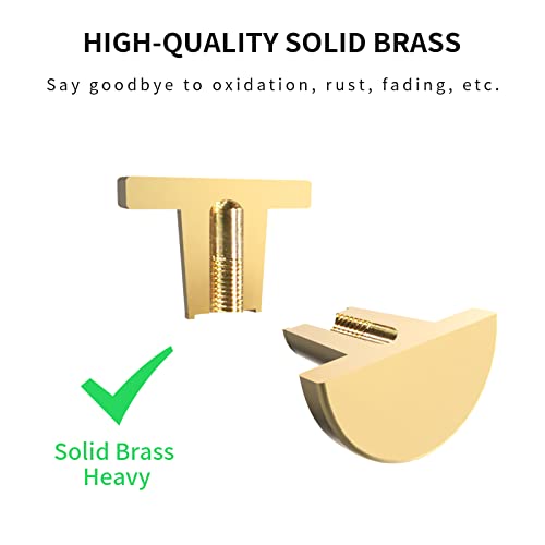 BIGLUFU 6 Pcs Brass Drawer Knobs, 1.18"/30mm Round Kitchen Cabinet Knobs, Furniture Door Handles Cupboard Pulls with Screws - Image 2