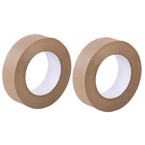 Mipcase Cinta de Sellado de Papel Kraft 4.8Cm 2 Rollos Activada por Agua para Embalaje Doméstico y Protección de Paquetes