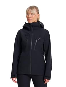 RevolutionRace Silence Proshell 3L Jacket, Damenjacke, belüftete und wasserdichte Jacke für Wanderungen und andere Outdoor-Aktivitäten, Black/Anthracite 3.0, S