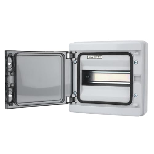 Cuadro de Distribucion Electrico HA 8 Modulos IP65 Puerta Abatible Lateral Caja de Distribucion Electrica Superficie Impermeable Exterior Interior Estanca Libre de Halogenos