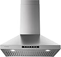 VIKIO HOME Wall Mount 30 Inch Range Hood 900 CFM,3-speed Gesture Sensing & Touch Control, Ductless/Ducted Convertible Kitchen Hood, Stainless Steel Kitchen Vent Hood with Permanent Baffle Filters