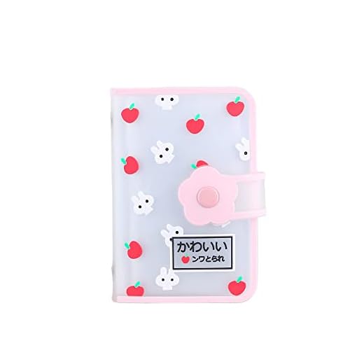 Bobcow Business Card Holder Book/Women Mini Credit Card Holder Clear Plastic Credit Card Holder Cover Unisex/ Holds Up to 26 Cards