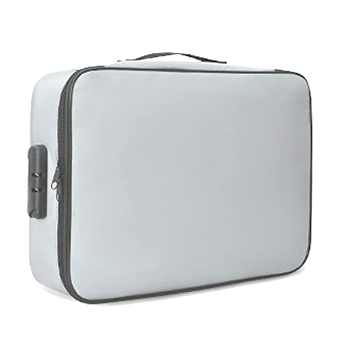 GPT 防犯 3桁 ダイヤル ロック 付き キャリーオン バッグ BOX型 大容量 ケース 手提げ セキュリティ 鍵 難燃 撥水 加工 旅行 出張 防災 AA 書類 グレー