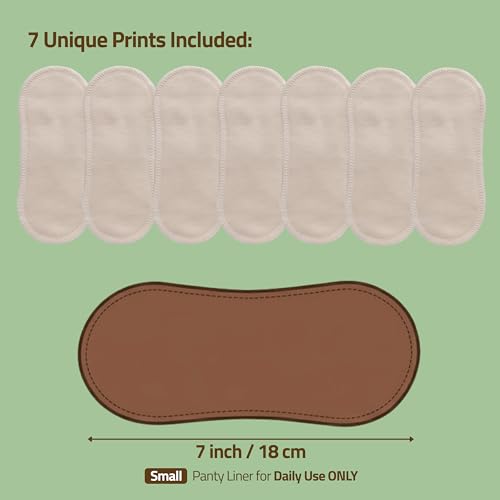 Image of Made in EU - Ultra-Soft Reusable Panty Liners (Small, 7-Pack) - High-Temp Washable Cloth Panty Liners for Women & Teens - Breathable Organic Cotton Keeps You Fresh & Dry for Vaginal Daily Discharge