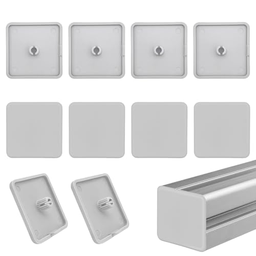 Endkappe Aluprofil 40x40 Abdeckkappen Aluprofil Kunststoff Schutzkappen - Aluprofil Kappe Profil Endkappe Profilabdeckkappe Kunststoff - Aluprofil Zubehör Vierkantrohr Endkappen (10 Stück) (Grau)