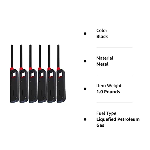 6 Pack Bbq Grill Lighter Refillable Butane Gas Candle Fireplace Kitchen Stove Long #TOP1