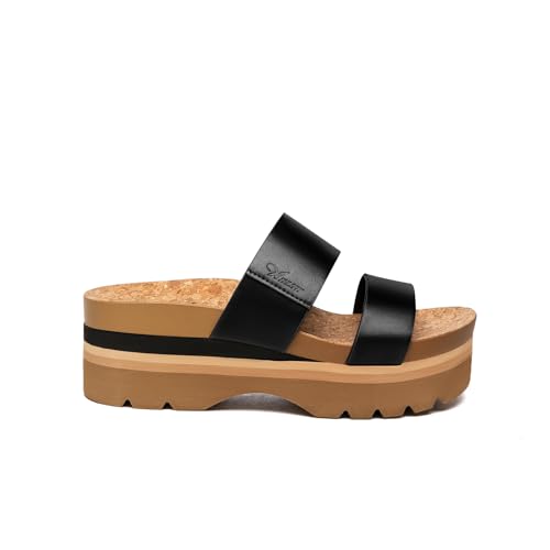 Athlefit Women's Platform Slide Sandals Comfortable Crok Footbed Arch Support Slip On Summer Beach Flatform Sandals2