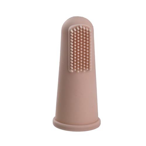 Cepillo de Dientes de Dedo para Bebés, Cepillo dental de dedo, Cepillo de silicona para bebé, Ayuda a Calmar y Estimular las Encías, Apto para 0-2 Años, Unisex, Silicona, Rosa