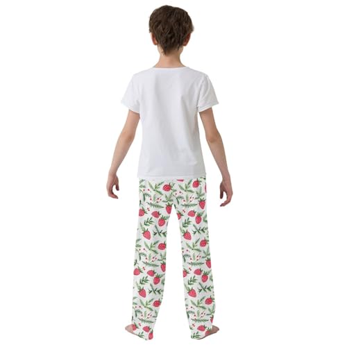 Pajama Pants Cute Strawberries Grass PJ Bottoms Sleepwear Lounge Sleep Pant with Pockets3