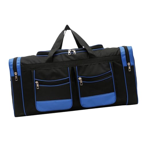 Gym Bag for Women Duffel Bag,Portable Handbag Large Capacity with Strap Lightweight Carry on Weekender Overnight, red black(Blue black)