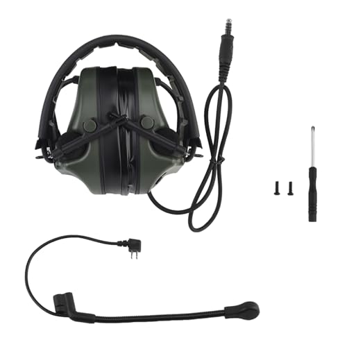 AHTCPO Auriculares TáCticos de ComunicacióN con MicróFono para Caza y Tiro, Orejeras Plegables(Green)