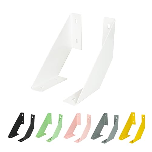 Natural Goods Berlin 2X Regalwinkel Lichtenberg | Regalhalter Metall Wandmontage flexibel | Regalträger Wandregal schmal Schweberegal Küche Büro Bücherregal schwerlast Regalstütze (200mm Tiefe, Weiß)