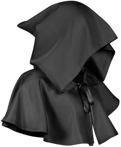 Medieval Hooded Cowl Cloak Halloween Hood Cowl Hat Wicca Pagan Ho...