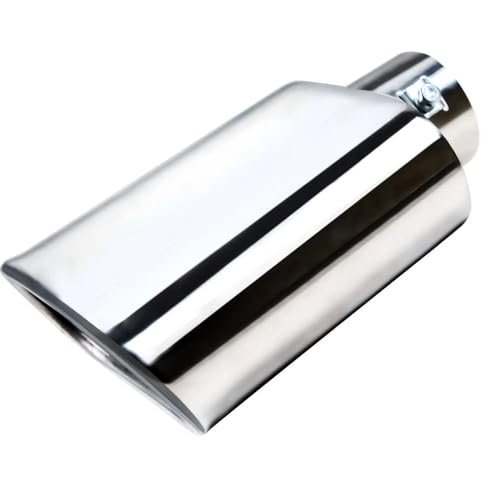 Embout d'échappement carré inox chromé 2,5 pouces entrée 3x5 sortie pour silencieux diesel à souder