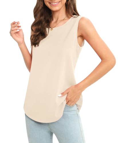 Image of Women's Sleeveless Chiffon Tank Top Business Casual Blouse Tunic Top