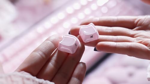 Image of ZORNHER UR82 Wireless Mechanical Keyboard, 75% Pink & Black Creamy Keyboard with Glossy Jelly Cat-Ear Keycaps,Hot-Swappable RGB Gaming Keyboard for Windows /Mac, BT /2.4G /USB-C