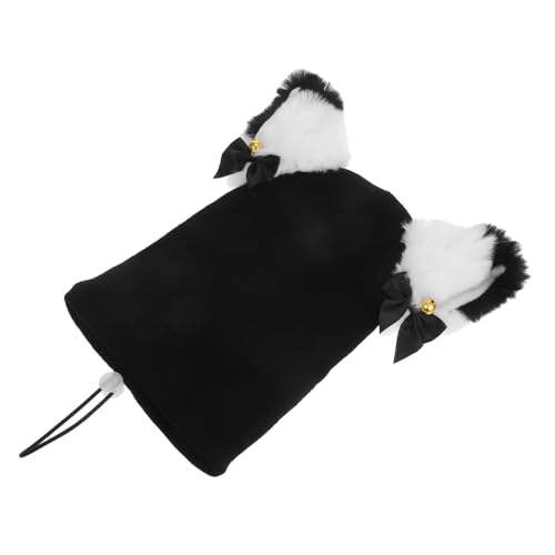 BUGUUYO Cozy Knitted Plush Ear Helmet Cover for Skiing Snowboarding Elastic for All Helmets Fun Cartoon Design Versatile Storage