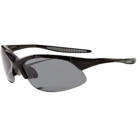 Hilton Bay A728 Sunglasses for Golf, Fishing, Cycling-Unbreakable (Black & Smoke Flash) Cover