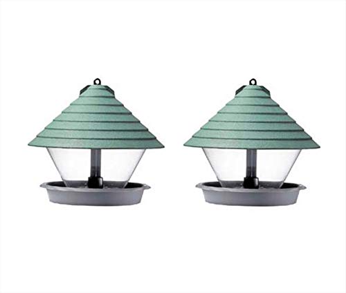 Preisvergleich Produktbild HAMMARPLAST 2 Stück 9325409 Vogelfutterhaus schwarz 27cm Kunststoff, rund, Grün