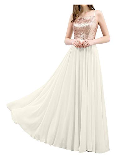 Womens-Top-Sequins-Rose-Gold-Bridesmaid-Dress-Long-Prom-Party-Dresses-Evening-Gown-Chiffon-Beige-US2