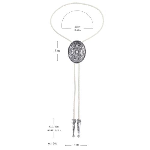 Image of GelConnie Floral Bolo Tie for Men Womens Bolo Tie Necklace Native American Black Men's Bolo Ties Western Cowboy Bolero Ties