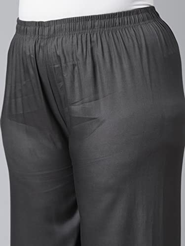 Image of GO COLORS Soft Viscose Basic Palazzo Full Length for Women| Breathable, Mid Rise, Relaxed Fit