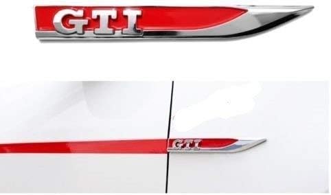 shuihuo Chrome Side Wing Fender Badge for VW GTI Golf 7 6 5 MK4 MK5 MK6 MK7 V VI VII Polo (Silvery)