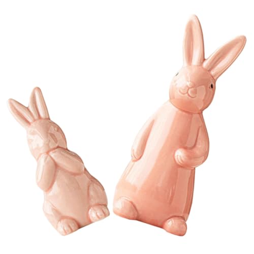 Statue décorative lapin HANABASS 6 pièces en céramique bureau et maison - 3