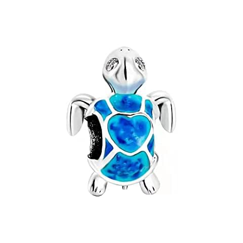 KunBead Blue Enamel Turtle Charm Cover