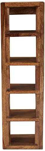 Image of Amazon Brand - Solimo Inuva Solid Sheesham Wood Wine Rack, Natural Finish, Capacity of 5 Bottles