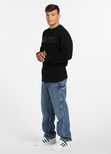 PITBULL Herren Pullover aus Baumwolle Sweatshirt für Männer Pit Bull West Coast Hilltop Black S