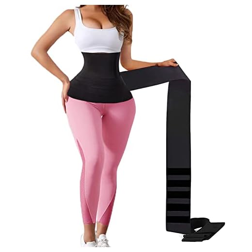 Aniolzd Waist Trainer for Women Waist Wraps for Stomach Snatch Me Up Bandage Tummy Wrap Invisible Plus Size Trimmer Belt Sweat Body Shaper Snatcher 13.1ft Black