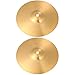 SUPVOX 2pcs 8 Inch Brass Crash Ride Hi-Hat Cymbals for Beginners and Professionals, Golden Drum Percussion Instrument