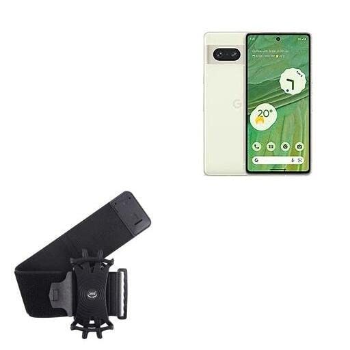 BoxWave Holster Compatible with Google Pixel 7 - ActiveStretch Sport Armband, Adjustable Armband for Workout and Running - Jet Black