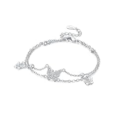 Silvery | Butterfly Double Layer Chain