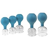 Pulox Schröpfgläser Set aus Echtglas diverse Größen und Farben (3er Set Groß, Blau) & Pulox Schröpfgläser Set aus Echtglas 2 Stk. 5,2cm und 6,2cm Blau Facial Cup Cupping