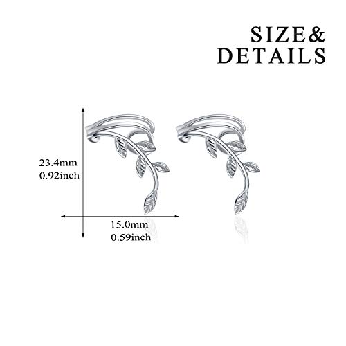 POPLYKE 925 Sterling Silver Ear Cuff Earrings for Women Climber Earrings No Piercing Jewelry Gift for Women3