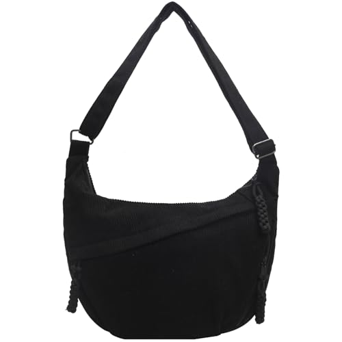 GOQUFOY Canvas Tote Bag - Messenger Crossbody Shoulder Bag For Women & Men, Lightweight Hobo Purse With Multiple Pockets