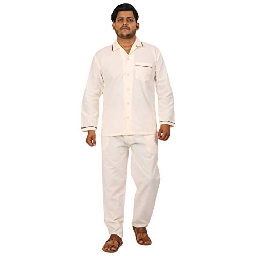 Image of Emperor Men's Cotton Plain /Solid Night Suit Pack of 1