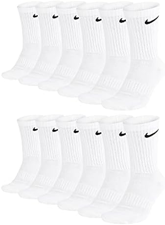 Nike Men's Everyday Cushioned Crew Training Socks (6 Pairs), 100 white., 42-46