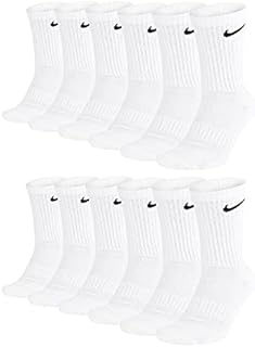 Nike Men's Everyday Cushioned Crew Training Socks (6 Pairs), 100 white., 42-46