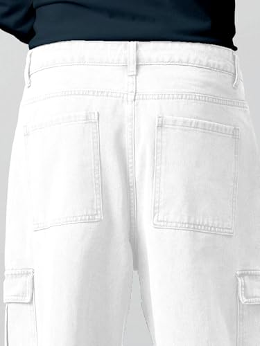 Image of TAGAS Men Loose Fit Men's Flip Pocket Jeans || Mens Stylish Cotton Loose Fit Denim Cargo || Multi-Pocket Styling Pant||
