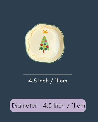Image of WEAVING HOMES The Xmas Dessert Plate Size: 11 cm Microwave & Dishwahsher Safe (Set of 1)