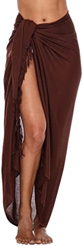 SHU-SHI Women's Sarong Swimsuit Coverup Long Pareo Beach Wrap wit...