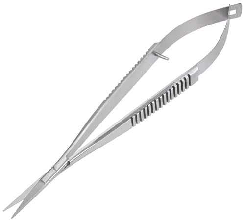 Medxpress Micro Scissors 4.5 Straight Premium Stainless Steel For Stitch Cutting Sewing Embroidery Scissor Art & Craft Grooming Eyebrow Eyelash Extra Sharp Spring Action Squeeze Applique Scissors.